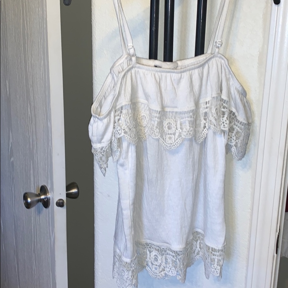 Off the shoulder lace shirt